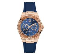 GUESS Women's Quartz Stainless Steel and Silicone Casual Watch, Color:Color: Blue/Rose Gold-Toned (Model: U1053L1)