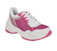 GUESS Women's SAMRA Sneaker, Pink/White 660, 7.5