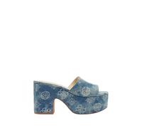 GUESS Yapplea, Sandali con Tacco Donna, Logo Blu Denim, 37 EU