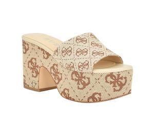 GUESS Yapplea, Sandali con Tacco Donna, Logo Marrone Medio, 39 EU
