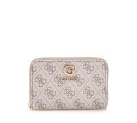 GUESS Zamira Medium Zip Around Wallet Dark Taupe Logo