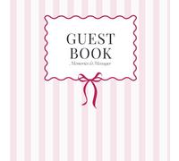 Guest Book: Pink Stripes Guestbook with Photo Space: 8.5x8.5 Memory Book for Airbnb, Weddings, Vacation Rentals and Baby Showers | 120 Pages for ... Sign In Book for Visitors and Special Events
