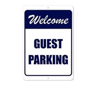 Guest Parking - Cartello di benvenuto in alluminio per esterni, marrone, 20,3 x 30,5 cm