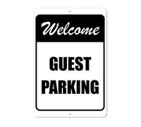 Guest Parking - Cartello in alluminio per esterni con scritta "Welcome Green", 20 x 30 cm