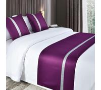 Guest Ruyunlai Runner da Letto King Size, Runner da Letto Viola per 240X50cm per Letto da 1,8m, Runner da Letto di Lusso di Grado Alberghiero