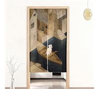 Guest Ruyunlai Tenda Noren Giapponese 90 x 150cm Cotone-Lino Separatore di Spazi per Appartamento & Sushi-Bar Aspetta il mio cane.