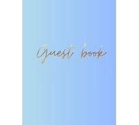 Guet book: Large A4 format hardcover with a gradient of seafoam green and powder blue - Gold lettering - 100 cream pages - Soft and natural design for baptisms, weddings, and births