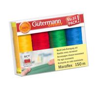 Gütermann Creativ Maraflex Set di Fili per Cucire Elastico ad Alta Estensibilità - Filo Multicolore per Scollo e Cuciture, Variazione Colore 2, 4 x 150m - 1 Set