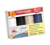 Gütermann Creativ Maraflex Set di Fili per Cucire Elastico ad Alta Estensibilità - Filo Multicolore per Scollo e Cuciture, Variazione Colore 1, 4 x 150m - 1 Set