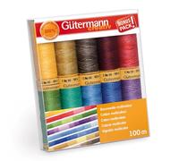 Gütermann creativ Set filo da cucito con 10 bobine Cotone 100 m in diversi colori multicolor