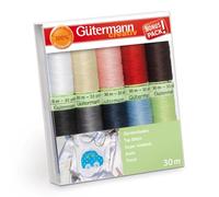 Gütermann creativ Set filo da cucito con 10 bobine di Asole 30 m nei colori base