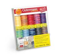 Gütermann creativ Set filo da cucito con 10 bobine di filo decorativo Deco Stitch 70 da 70 m in diverse tonalità tinta multicolore