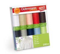 Gütermann creativ Set filo da cucito con 10 bobine Ultra Fine da 200 m nei colori base