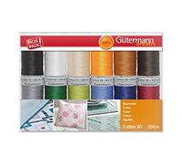 Gütermann creativ Set filo da cucito con 12 bobine Cotton 30 300 m in diversi colori