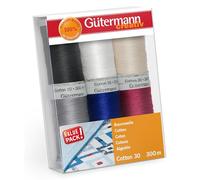 Gütermann creativ Set filo da cucito con 6 bobine Cotton 30 300 m in diversi colori
