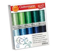 Gütermann creativ Set filo da ricamo a macchina con 10 bobine di Rayon 40 200 m in diversi colori