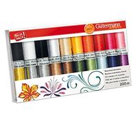 Gütermann creativ Set filo da ricamo a macchina con 20 bobine di Rayon 40 200 m in diversi colori