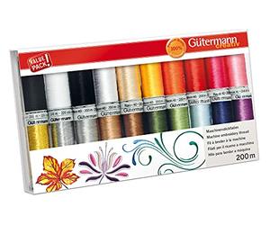 Gütermann creativ Set filo da ricamo a macchina con 20 bobine di Rayon 40 200 m in diversi colori