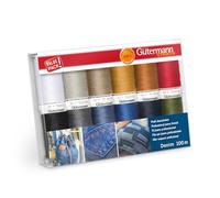 Gütermann - Gütermann Assortito Colori Denim (100m) Cucire Filo Impostato - 12 Pezzi