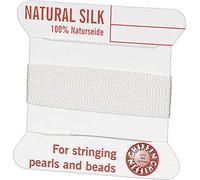 Gütermann / KnorrPrandell 2438006 - Filo di seta per perle 0,5mm, confezione da 2 metri, colore: Bianco