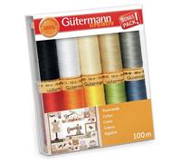 Gütermann Set Filo Da Cucito In Cotone 10x 100m Bobine Mix Colori Patchwork