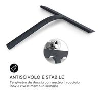 Blaze - Tergivetro per doccia, 23 cm, rivestimento in silicone, nucleo in acciaio inox, design moderno