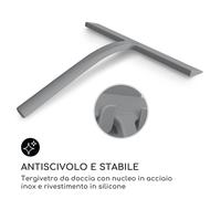 Blaze - Tergivetro per doccia, 23 cm, rivestimento in silicone, nucleo in acciaio inox, design moderno
