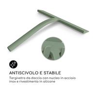 Blaze - Tergivetro per doccia, 23 cm, rivestimento in silicone, nucleo in acciaio inox, design moderno