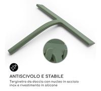 Blaze - Tergivetro per doccia, 28 cm, rivestimento in silicone, nucleo in acciaio inox, design moderno
