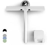 GÜTEWERK Tergivetro in silicone per doccia 23 cm, supporto 2 in 1, Bianco
