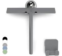 GÜTEWERK Tergivetro in silicone per doccia 23 cm, supporto 2 in 1, Grigio