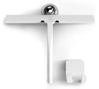 GÜTEWERK Tergivetro in silicone per doccia 28 cm, supporto 2 in 1, Bianco