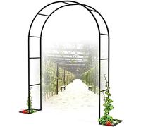 GueTTO Arco da Giardino in Metallo Nero Antiruggine, Trellis Facile da Assemblare per Rosa Rampicante & Clematide, Portico Decorazione Patio Esterno Balcone Giardino, Acciaio Durabile,W240*H220cm