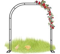 GueTTO Arco da Giardino in Metallo Nero Antiruggine, Trellis Facile da Assemblare per Rosa Rampicante & Clematide, Portico Decorazione Patio Esterno Balcone Giardino, Acciaio Durabile,W120*H220cm