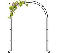 GueTTO Arco da Giardino in Metallo Nero Antiruggine, Trellis Facile da Assemblare per Rosa Rampicante & Clematide, Portico Decorazione Patio Esterno Balcone Giardino, Acciaio Durabile,W280*H220cm