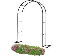 GueTTO Arco da Giardino Metallo Nero Antiruggine, Trellis Facile da Assemblare per Piante Rampicanti, Portico Rosa & Fiore, Decorazione Cortile Patio Esterno, Acciaio Stabile,W280*H220cm