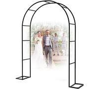 GueTTO Arco da Giardino Metallo Nero Antiruggine, Trellis Facile da Assemblare per Piante Rampicanti, Portico Rosa & Fiore, Decorazione Cortile Patio Esterno, Acciaio Stabile,W200*230cm