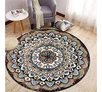 GueTTO Tappeto Rotondo Persiano Tradizionale, Grande Tappeto Circolare 200cm - Resistente alle Macchie, Antiscivolo per Salotto/Camera, Motivo Fioreale Vintage,O,∅ 120cm