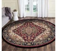 GueTTO Tappeto Rotondo Persiano Tradizionale, Grande Tappeto Circolare 200cm - Resistente alle Macchie, Antiscivolo per Salotto/Camera, Motivo Fioreale Vintage,F,∅ 160cm