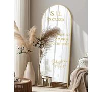 Gufacai Adesivi a specchio in vinile personalizzati con scritta "Welcome to the wedding", con nome, data, cartello per matrimonio, decorazione per feste di compleanno, adesivi a specchio in vinile
