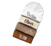 Gufacai Berretto ricamato per bambini, cappello personalizzato per neonati e bambini, cappello con nome per bambini per l'inverno e l'autunno, 12 mesi