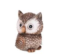 GufettO Gufo Civetta Portafortuna Resina Marrone Decorazione 12,5cm Statua