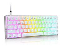 Guffercty kred Tastiera da gioco meccanica 60% RGB, interruttore rosso 60% SK61 hot swap con copritasti budino NKRO per PC Gamer (rosso ottico Gateron, budino)