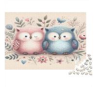 Gufi carini amano Puzzle 1000 Pezzi Carta riciclata per adulti Puzzle per adulti Gioco difficile e stimolante Gioco familiare divertente Ottima idea regalo per il relax 52x38cm/1000pcs