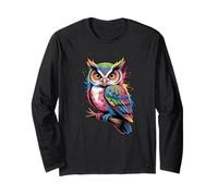 Gufi Colorati Gufo Uccello Animale Natura Arte Creativa Maglia a Manica