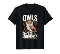 Gufi Non Fare Mattina Stile retrò Maglietta