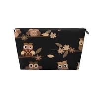 Gufi svegli del fumetto marrone, Borsa da toilette Borsa per trucco Borsa per cosmetici Borsa da toilette da viaggio portatile