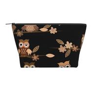 Gufi svegli del fumetto marrone, Borsa da toilette Borsa per trucco Borsa per cosmetici Borsa da toilette da viaggio portatile