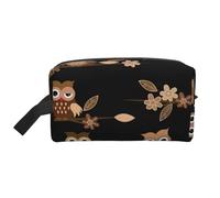 Gufi svegli del fumetto marrone, Borsa per il trucco Borsa per cosmetici Borsa da viaggio portatile da viaggio Borsa per trucco Organizer