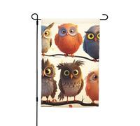 Gufi Uccelli Bandiera da giardino a doppia faccia Fattoria Vacanze Yard Bandiera 30,5 x 45,7 cm Stagionale Outdoor Banner Per Primavera Estate Prato Portico Decorazione Della Casa Piccola Bandiera